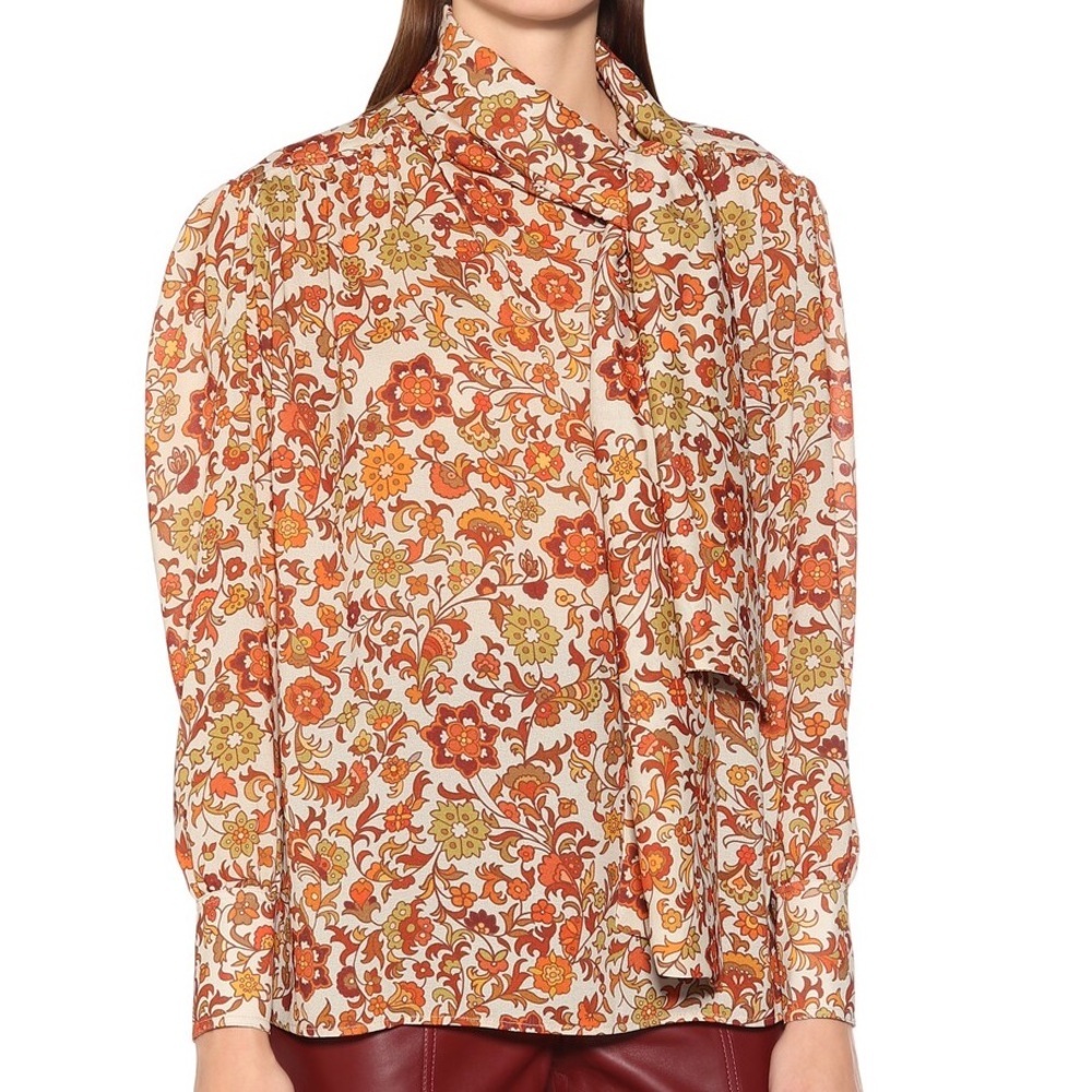 NWOT Dodo Bar Or Floral Blouse Size XL Spring Formal Luxury Flowy